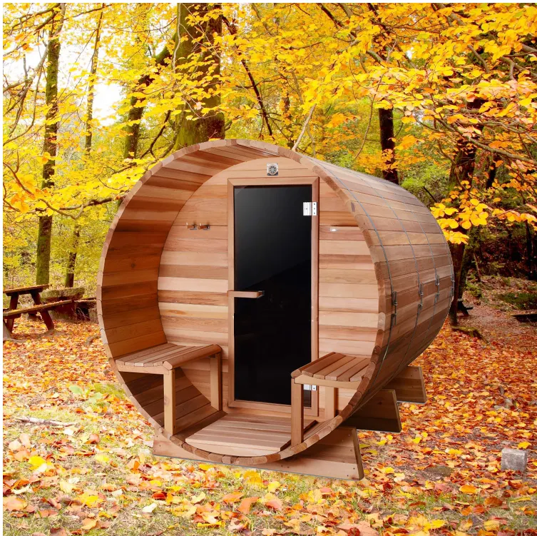 In polen 4 person fass-system traditionelle garten außen zeder holz dome sauna