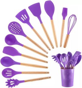 Non-Stick Eco-Friendly Sustainable Home Kitchen Accessories Highly Heat Resistance 12pcs Food Grade <b>Silicone</b> Kitchen Utensils - Product Image 1