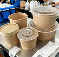 Bol en papier kraft jetable biodégradable de qualité alimentaire de qualité supérieure Boîte à lunch en papier naturel ou blanc pour l'école ou le camping