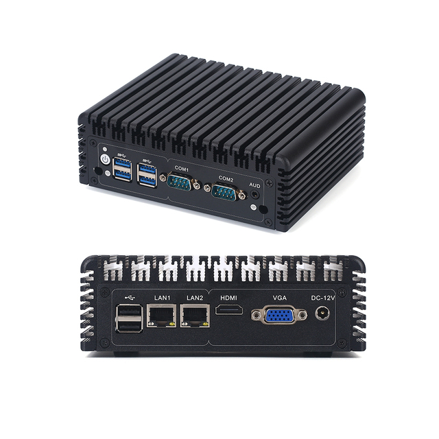 Rugged Fanless Industrial PC Intel N100 I3 5005U 2LAN 6COM Embedded Mini Computer for IoT Gateway Smart Factory Automation