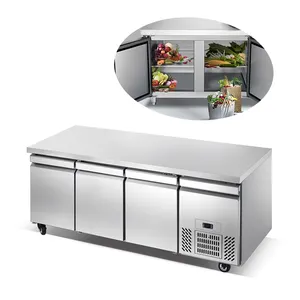 大容量ダブル温度冷蔵庫ワイドステンレス鋼テーブルトップ冷凍庫商用カウンタートップ冷蔵庫