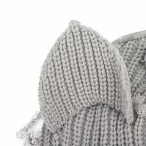 Venta al por mayor gorro de punto unisex tela común viaje pequeño diablo gato oreja Y2K gorros de invierno con puños - Product Image 5