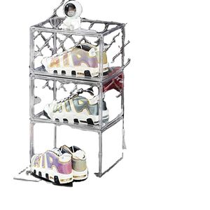 Cajas de Zapatos de Plástico Transparente con Imán, Caja de Almacenamiento de Zapatos Plegable de Acrílico con Frente Abatible, Organizador Apilable - Product Image 5