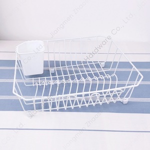 Escurridor de Platos Blanco Cuadrado para Fregadero de Cocina con Soporte para Cuchillos, Tenedores y Palillos, Cesta de Drenaje de Secado Rápido - Product Image 5
