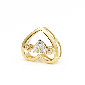 Pendentif unique en or jaune 18 carats avec diamant taille cœur et serti à griffes, personnalisé Tianyu Gems, pour femme, romantique et raffiné - Product Image 2