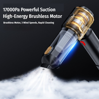 Aspirateur de voiture sans fil portatif 16KPa forte aspiration ABS 5 buses capacité 0,5-1L souffleur rechargeable portable pour cheveux