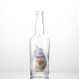 Botella de Vidrio Transparente Blanca de 750 ml para Licor, <span class=keywords><strong>Aperitivo</strong></span> o Vino, con Cuello de Barra de 18.5 mm, Fabricada en China - Product Image 3