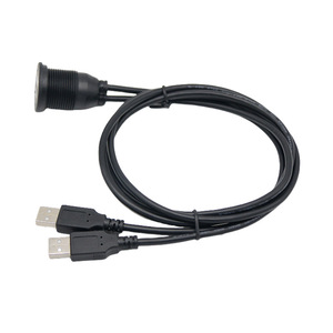 Dual-port <b>USB</b> <b>2.0</b> Waterproof <b>Cable</b> IP65 For Car Ship Motorcycle Dashboard Panels <b>USB</b> A Male To Female Extension Data <b>Cable</b> - Product Image 2