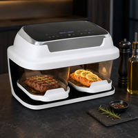 Desain Baru Pabrik, Panci Kaca Putih 8L Twin 4L Mudah Dibersihkan, 10 Menu, Air Fryer Digital untuk Dapur Keluarga