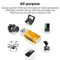 Lector de Tarjetas de Aleación con 4 Puertos USB 2.0, Adaptador de Tarjetas de Memoria Micro SD, TF, M2, MS Pro Duo, MMC, SDHC, DV para Teléfono y Cámara con Indicador LED