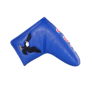 नवीनतम डिजाइन प्रीमियम pu चमड़े 3 डी कढ़ाई प्रिंट लोगो सुरक्षित गोल्फ क्लब कवर चुंबकीय कस्टम गोल्फ पटर ब्लेड हेडकवर - Product Image 1