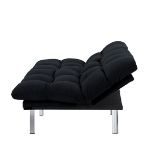 Multifunctional Modern Sofa <b>Bed</b> Foldable 2-Seater Velvet Fabric for Bedroom Living Room & Apartments (Black) - Product Image 6