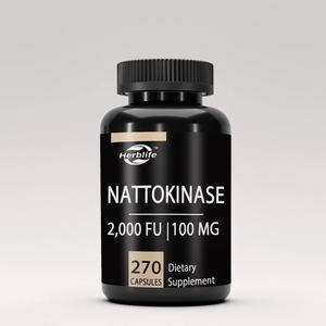 Suplemento de Nattokinasa de Venta Caliente OEM/ODM - 2000 FU de Enzima - 270 Cápsulas de Nattokinasa 100mg - Sin Gluten, Sin OMG, Vegano - Product Image 1