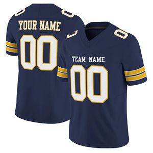 Camiseta de Fútbol Americano Bordada Personalizada de Alta Calidad, Uniforme de Rugby con Costuras de Club Azul Marino, Ropa de Entrenamiento de Equipo de Fútbol Americano - Product Image 2