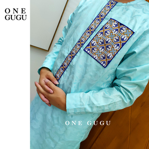 Ensemble Homme <span class=keywords><strong>Haut</strong></span> de Gamme Imperméable Bazin Riche : Jupes <span class=keywords><strong>et</strong></span> Pantalons 2 Pièces pour <span class=keywords><strong>Tenue</strong></span> de Mariage Traditionnel Dashiki - Product Image 5