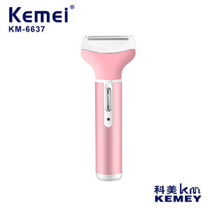 เครื่องกำจัดขนไฟฟ้าโคเมอิ KM-6637 สีชมพูและสีขาว 4 in 1 พร้อมที่กันจอนขนจมูก คิ้ว และขนทั่วร่างกาย ชาร์จด้วย USB - Product Image 3