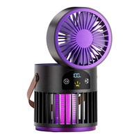 2026 Nieuwe Drie-in-één Draagbare Ventilator Muggenlamp Oplaadbaar 5-Snelheden Wind LED Display voor Buiten Kamperen Huishoudelijk Gebruik