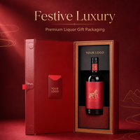   Caja de Regalo Ecológica para Vino Tinto con Logotipo Personalizado, Empaque Premium para Licores, Whisky, Vino y Champán, OEM ODM