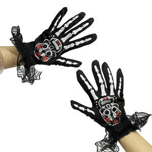 Disfraz de bruja negra de Halloween, sombrero de bruja, sombrero de <span class=keywords><strong>mago</strong></span>, máscara de encaje, guantes de encaje, novia fantasma - Product Image 6