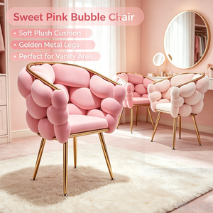 Poltrona Moderna in Velluto con Schienale Curvo, Sedia Decorativa Comoda <span class=keywords><strong>per</strong></span> Sala da Pranzo e Spogliatoio con Gambe Dorate - Product Image 1