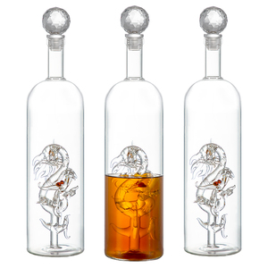 Chai rượu thủy tinh màu đỏ nho rồng hình kỳ lạ - Product Image 6