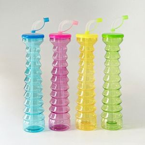แก้วน้ำพลาสติก PET ขนาด 16 ออนซ์ ลายต้นมะพร้าว แบบพกพา มีให้เลือก 5 สี - Product Image 2