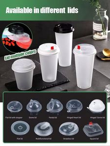 Gobelets en PP rigide transparents et écologiques de 90 mm de diamètre, style élégant, avec couvercles en dôme, pour les fournitures des salons de thé commerciaux - Product Image 4