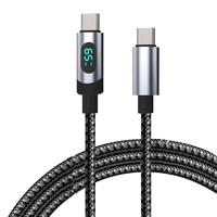 Vente chaude PD65W Câble de charge rapide USB C vers Type C avec affichage numérique pour téléphones à port de type C