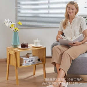 Simple Modern Wooden <b>Side</b> <b>Table</b> 1 Shelf <b>Storage</b> Cabinet For Living Room - Product Image 1