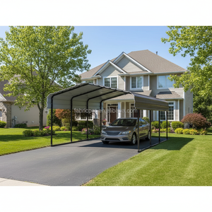 Abri de jardin et <span class=keywords><strong>garage</strong></span> portable multi-usages en acier galvanisé imperméable 10x15 pieds pour voitures, bateaux, pick-up et tracteurs - Product Image 2