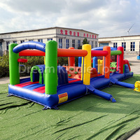 Kastil Lompat Tiup PVC Komersial Dream Kiddie Toys Giant Party Rental Bouncer, Permainan Halang Rintang Pastel, Rumah Lompat dengan Seluncuran