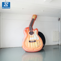 Guitarra Inflable Gigante Personalizada, Modelo de Disco de Vinilo, para Decoración de Escenarios en Eventos y Festivales de Música al Aire Libre