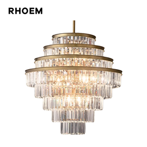 RHOEM Alaine - Lámpara de Araña de Cristal de Suspensión Media para Sala de Estar, Escalera, Decoración del Hogar - Product Image 1