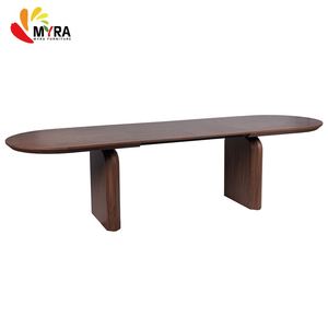 Раскладной обеденный стол Nordic Mesa De Jantar Extensivel, минималистичный, коричневый, овальный, из МДФ, для ресторана. - Product Image 4