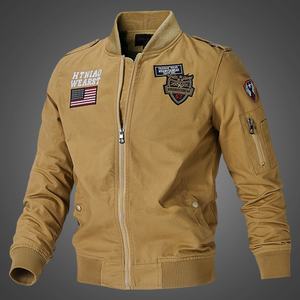 Chaqueta Bomber de <span class=keywords><strong>Hombre</strong></span> con Cremallera y Bordado de la Fuerza Aérea No.<span class=keywords><strong>1</strong></span>, Estilo Urbano, para Primavera y Otoño, Tallas Grandes, para Exteriores - Product Image 6