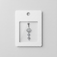 Bijou d'oreille en acier chirurgical HGC 316L avec zircon pour nombril