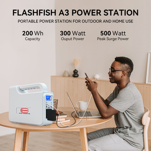 Trạm điện cầm tay với đèn LED 300W Máy phát điện năng lượng mặt trời với tấm pin mặt trời hoàn thành bộ - Product Image 3