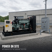 Groupe électrogène à gaz haute performance 400V triphasé 50Hz à châssis ouvert avec capot anti-pluie, démarrage électrique, AVR, pour l'industrie pétrolière et gazière