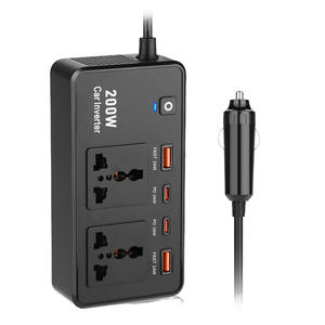 Inversor de Corriente para Auto con Cargador Rápido QC3.0, Puerto USB PD de 200W, 12V, Encendedor de Cigarrillos, Salida Personalizable - Product Image 1