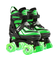 PAPAISON Chaussures de roller pour enfants à double rangée de roues réglables en PU avec lumières clignotantes