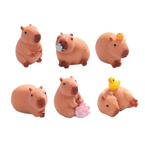 Figurines de capybara en résine, mini ornements animaux pour la décoration de la maison et du jardin - Product Image 5
