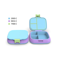 Boîte à bento en plastique à 3 compartiments Boîte à bento pour enfants pour l'école Boîte à lunch multicolore