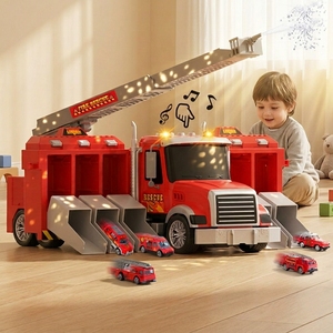 Camions de pompiers jouets pour garçons : ensemble de jeu avec fonction de pulvérisation d'eau et transformation - Product Image 3
