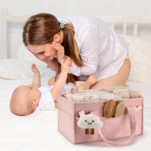 Cesta Portátil para Bebé con Divisores Extraíbles, Organizador de Pañales Acolchado, Cesta de Almacenamiento para Guardería - Product Image 6
