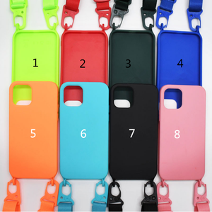Funda de teléfono con correa de hombro para <span class=keywords><strong>chicas</strong></span>, collar de colores llamativos, correa ajustable, accesorios de TPU para móvil, funda para Iphone - Product Image 1