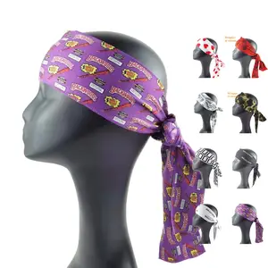 2024 Wholesale Tie Headband Designer Head Wraps Headband Women Silk Head Scarf With Custom Logo