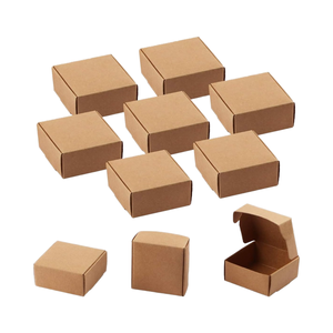 <strong>Mini</strong> 100-Pack Brown Kraft <strong>Cardboard</strong> <strong>Boxes</strong> 2.16 X 2.16 X 0.98 Inches for Ring Earrings and Watch Jewelry Packaging - Product Image 1