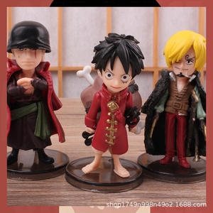 Usine 67e génération 9 pièces/ensemble pièce <span class=keywords><strong>OP</strong></span> <span class=keywords><strong>Luffy</strong></span> 3.5 ~ 7cm Q Version rouge théâtre Version modèle PVC figurines d'anime - Product Image 3