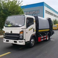Camion à ordures HOWO 4x2 6 8 10m3 neuf, à haute capacité de compactage, chargement arrière, camion de collecte des déchets hydraulique, fourni par l'usine