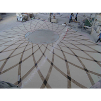 Mosaïque de fabrication d'usine carrelage médaillon intérieur jet d'eau en marbre incrusté de beige